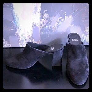 Eileen Fisher Black Suede Mules